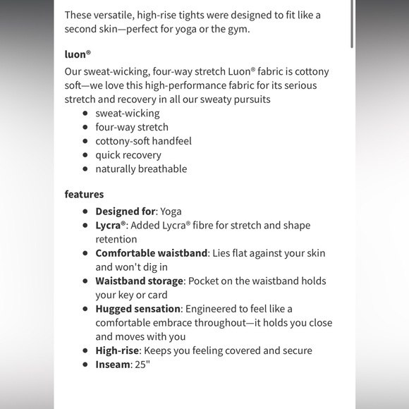 Lululemon Wunder Under High Rise 25” Leggings size 10 - Picture 6 of 6